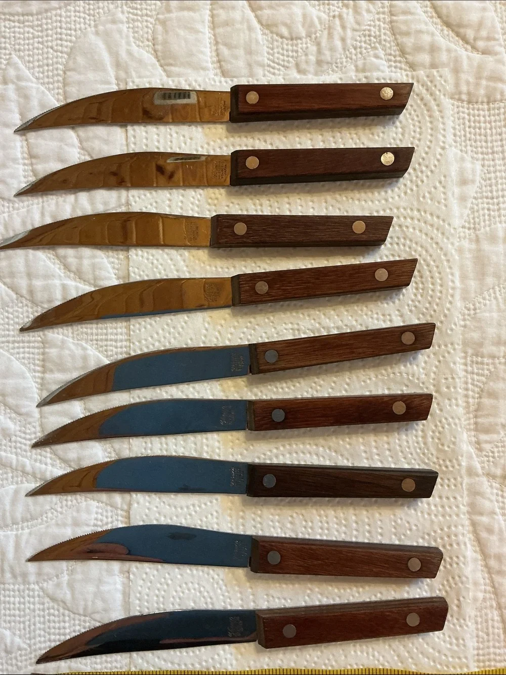 Vintage Vernco High Carbon Stainless Steel Knives Set Of 9 Japan